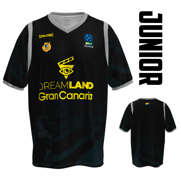 CAMISETA DE CALENTAMIENTO NEGRA JUNIOR EUROCUP 24/25