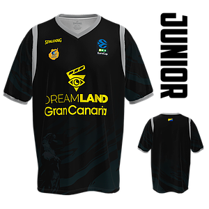 CAMISETA DE CALENTAMIENTO NEGRA JUNIOR EUROCUP 24/25